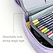 allydrew Large Capacity 72 Slot Pencil Case for Colored Pencils, Stationery Pouch, Lavender