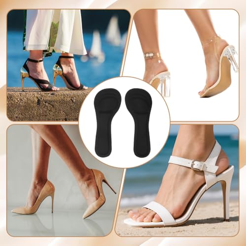 6 pares de plantillas adhesivas para tacones altos negras miniatura 5