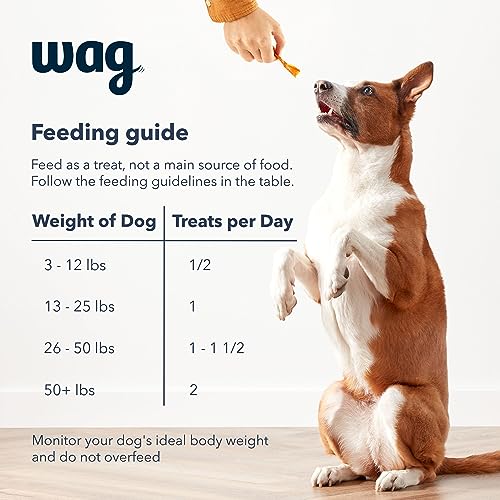 Image of Amazon Brand - Wag Chewy Whole Muscle American Jerky Dog Treats - Chicken & Flaxseed (1 lb), Grain Free