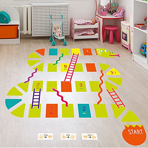 Image of HUANLE Kids DIY Lattice Floor Sticker Hopscotch Footprint Room Decor Number Brain Games Sticker Digital Pathway Art Floor Tile Decals Puzzle Games Party Social Decor for Baby Room Classroom Nursery