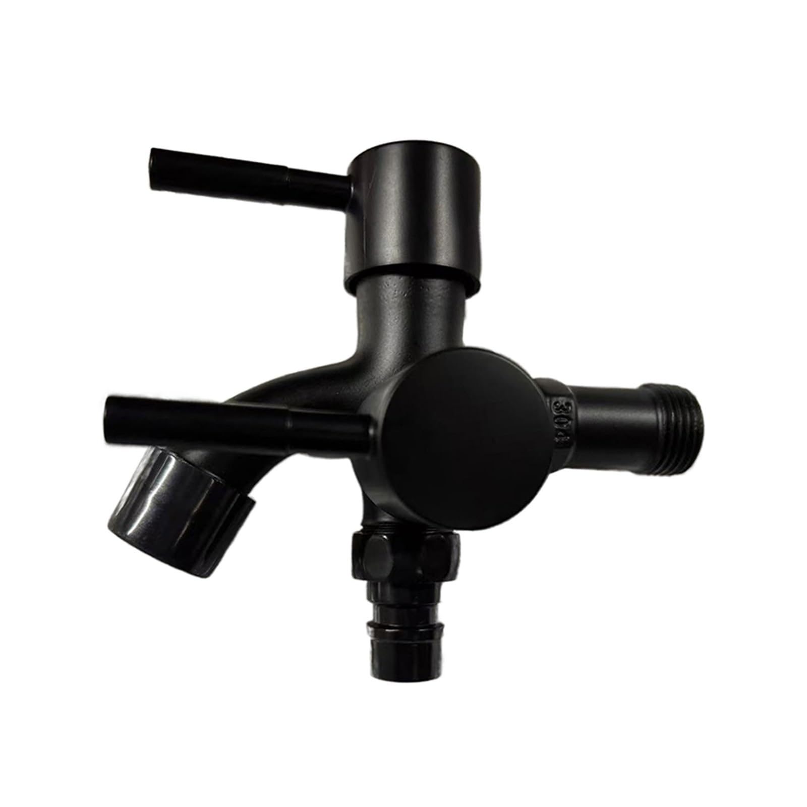 Multifunction Double-Outlet Washing Machine Faucet 304 Stainless Steel Faucet One Into Two Out Outdoor Garden Sink Pool Faucet(A4)