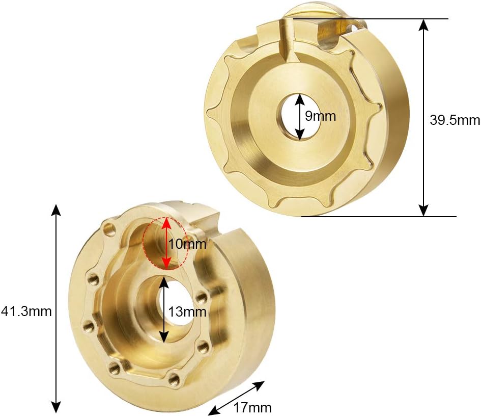 RC-Hub 100g/PC Brass Wheel Weights for 1/10 TRX-4 Trx4 RC Crawler Car #B, 4Pcs