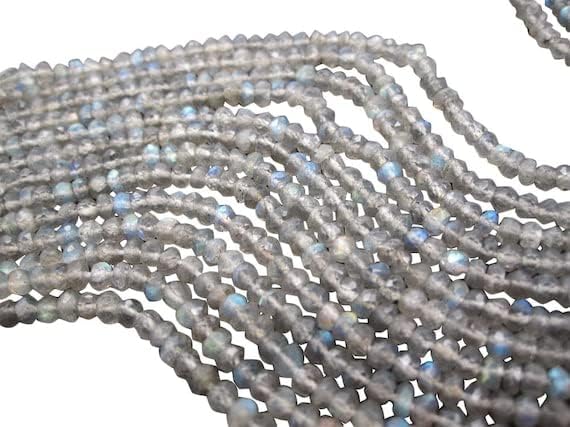 Perles labradorite 3mm pour remplacer vos intercalaires ternes en création - 3