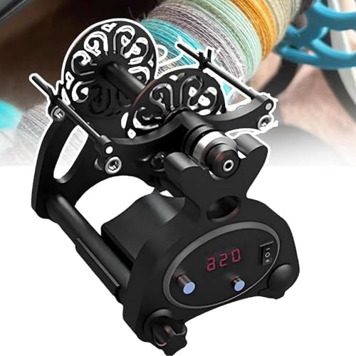 12V Electric Spinning Wheel Machine, Adjustable Speed Yarn Ball Winder with 14mm Feed Port, Digital Display for Precise Control, Forward & Reverse for Weaving & Roving Craft