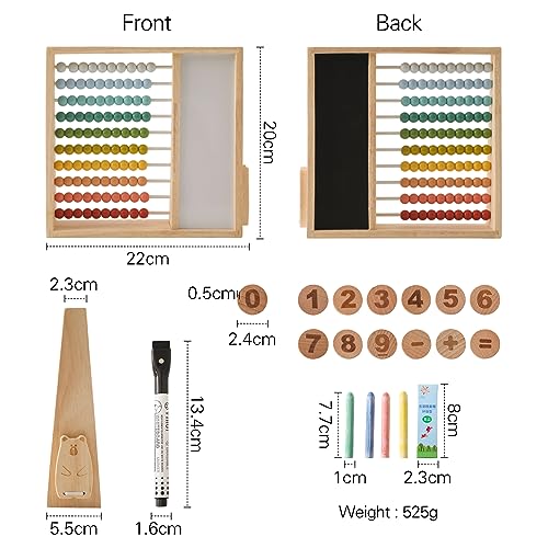 ibwaae Wooden Rainbow Abacus Beads Counting Toys Educational Abacus for Kids Math Wooden Counting Frame with Magnetic Disc Preschool Learning Toys for Boys Girls Gift