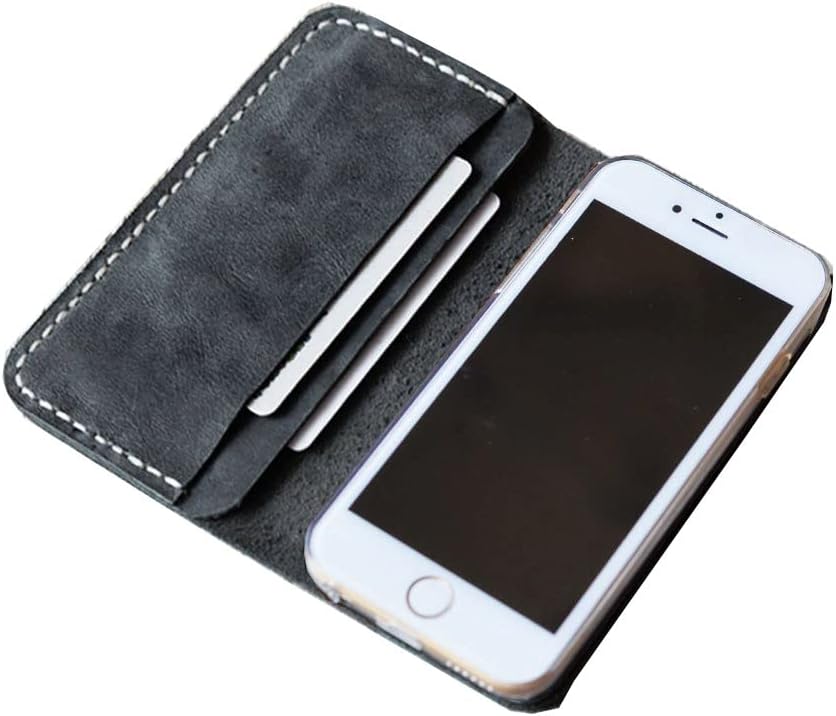 Premium Handmade iPhone 13/13 Pro Max / 13 Mini/SE / 12/11 Wallet Case Genuine Leather - 403 - Rustic Grey