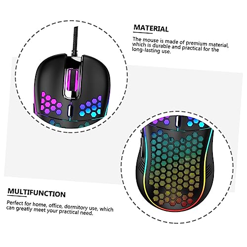 Ratón gaming USB de diseño hollow-out resistente con iluminación LED OSALADI para ordenador 2