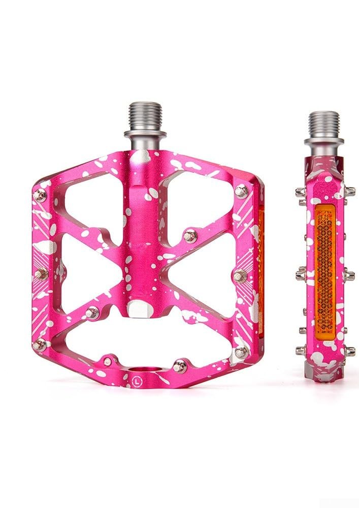 Pedali per Bicicletta Riflettenti, in Lega di Alluminio CNC con Superficie Antiscivolo
