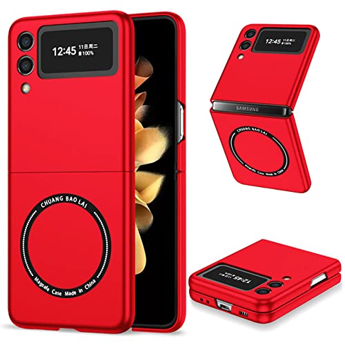 Coque Samsung Z Flip 4 fine mate rouge couverture Magsafe rigide