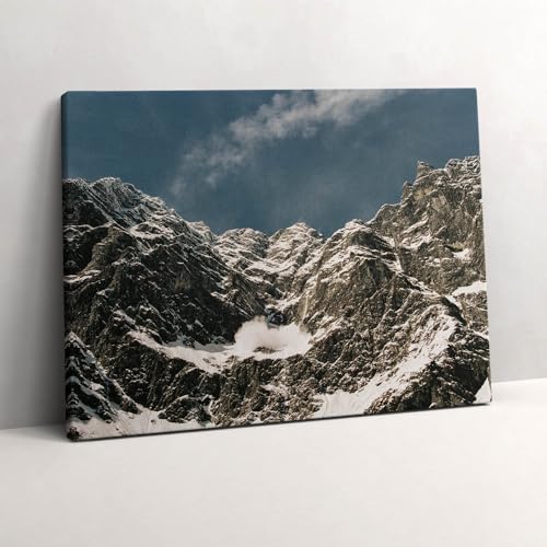 Montagnes Watzmann Toile Murale Peinte 80x60cm Wallfluent Décoration Salon et Bureau