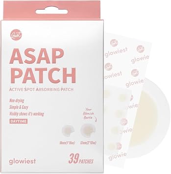 glowiest ASAP Active Spot Alleviating Patch 39 Patches [Daytime] 10mm 1 * 15ea & 12mm 2 * 12ea | Premium Hydrocolloid Dressing | Simple & Easy Active Treatment
