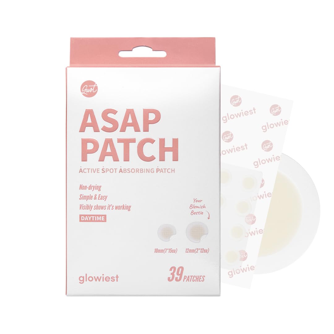 glowiest ASAP Active Spot Alleviating Patch 39 Patches [Daytime] 10mm (1 * 15ea) & 12mm (2 * 12ea) | Premium Hydrocolloid Dressing | Simple & Easy Active Treatment