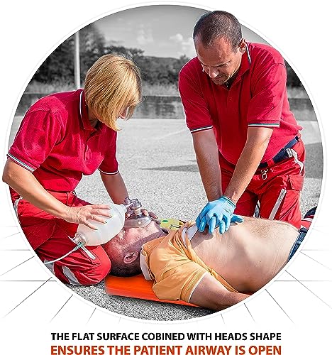 Image of HaiChao CPR Rescue Lifesaver Board-EMS Medical First Aid Supplies Cardiac Board-Home Pool CPR Easy Patient Lifting Portable Lightweight Recessed Handle Lifesaver CPR Board(Orange)