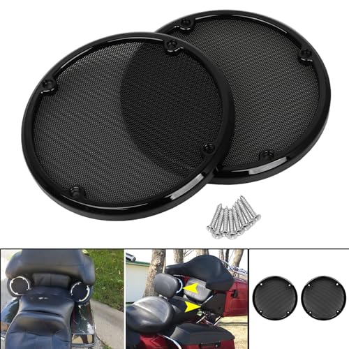 Image of Black Rear Speaker Grills Mesh Cover fit for Harley Electra Glide Ultra Classic Ultra Limited Tri Glide Ultra FLHTCU 2014-2023