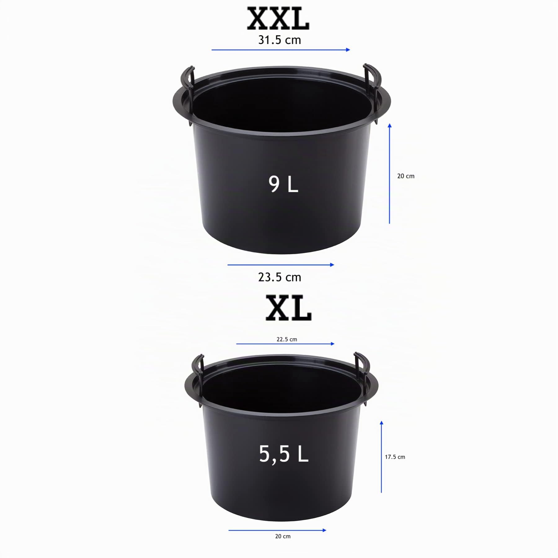 MelTom Lot de 2 Pots de Fleurs Effet 3D Blanc XXL XL