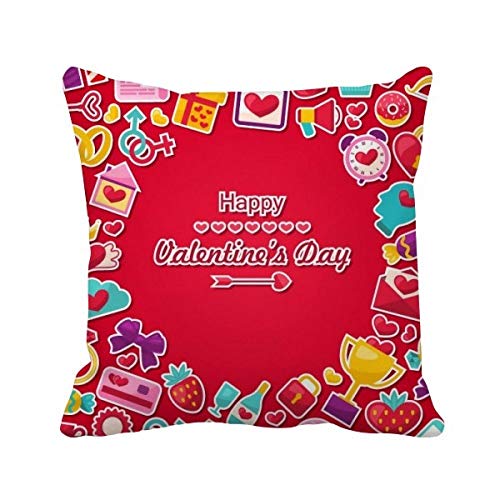Coussin carré rouge Saint-Valentin 40 x 40 cm décoratif