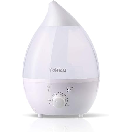 Amazon Yokizu 加湿器 卓上 大容量 アロマ 次亜塩素酸水対応 除菌 超音波 Ledライト 加湿機 しずく型 お手入れ簡単 静音 省エネ 空焚き防止 吹出口360 調整 乾燥対策 寝室 リビング オフィス 6 9畳 ホワイト Yokizu 加湿器
