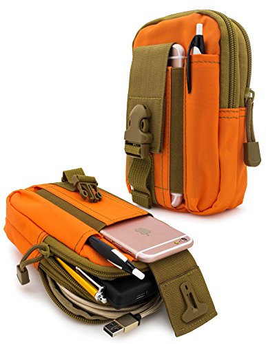 Bastex Universal Multipurpose Tactical Smartphone Orange W/Army Green Holster Edc Security Pack Carry Pouch Belt Waist Bag Gadget Money Pocket For Iphone 6S Samsung Galaxy S7 Note5 Lg G5 Iphone 7 #TOP1
