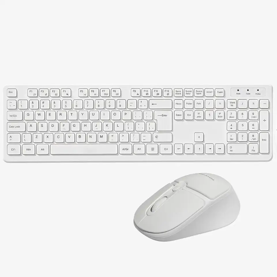 Combo de Teclado KeyPad e Mouse 2.4G Sem Fio USB ABNT2 1600 DPI Minimalista Teclas Macias Digitação Silenciosa Precisa e Confortável Anatel