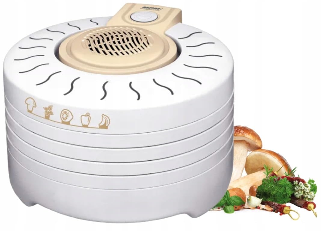 MPM MSG-03 Deshidratador de Alimentos Eléctrico, 4 Bandejas expansibles de 28 cm, frutas, setas y verduras, 250W