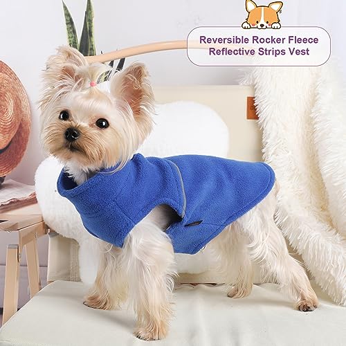 Small Dog Clothes Chihuahua Fleece Clothes Xxs~S Winter Warm Puppy Sweaters Boys Girls Tiny Dog Outfits For Teacup Yorkie Puppies Extra Small Breed Costume (Small Bust 13.38") #TOP4