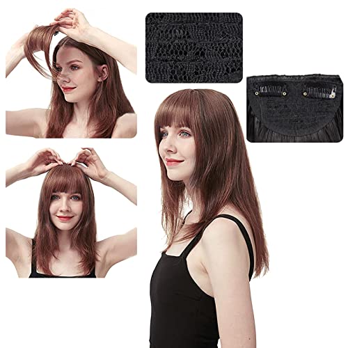 PMELCXD Frangia Sottile Capelli Veri, Frangia Clip...