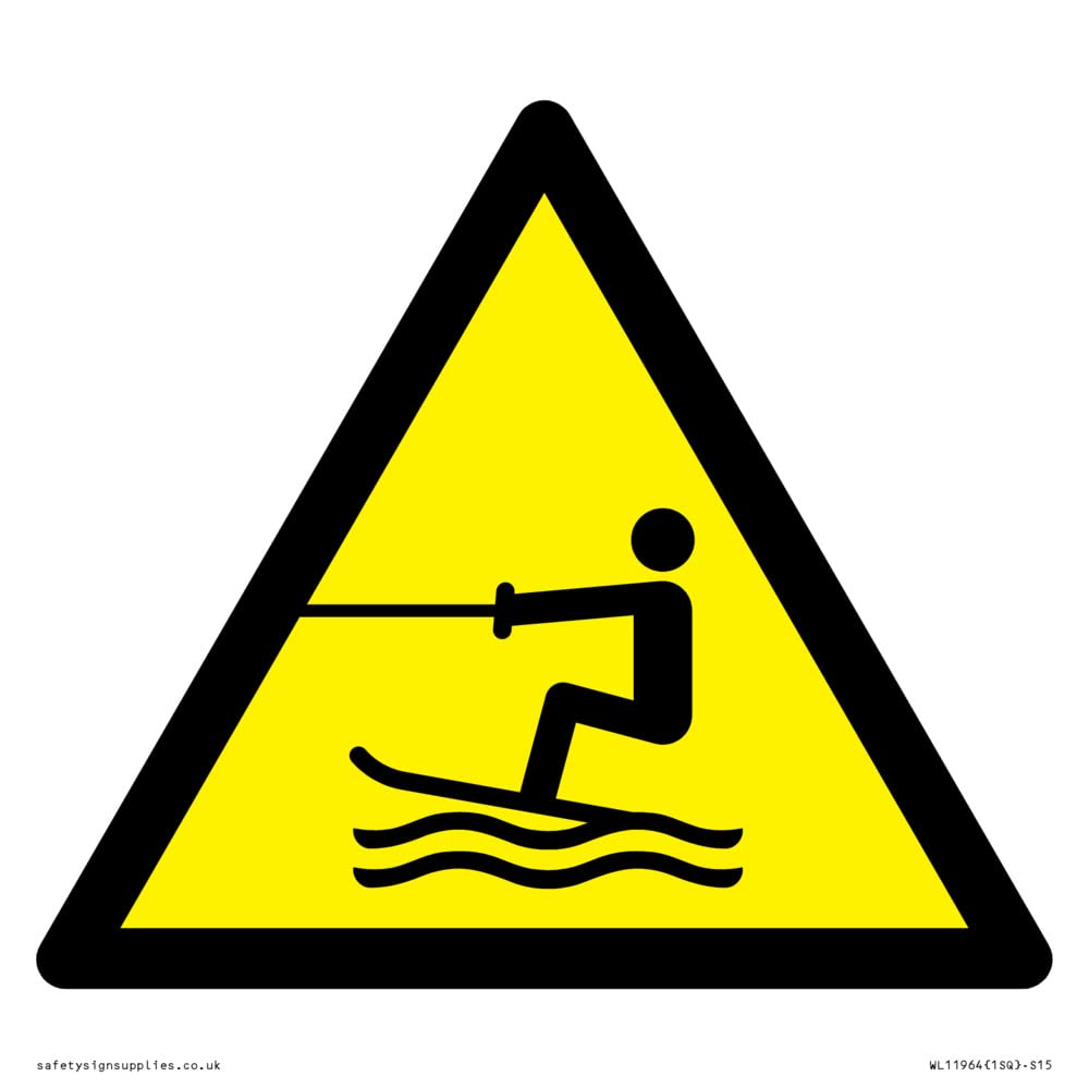 W045 Warning: Towed water activity area Sign - 150x150mm - S15