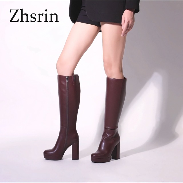 Amazon.com | zhsrin Platform Knee High Boots Women Chunky