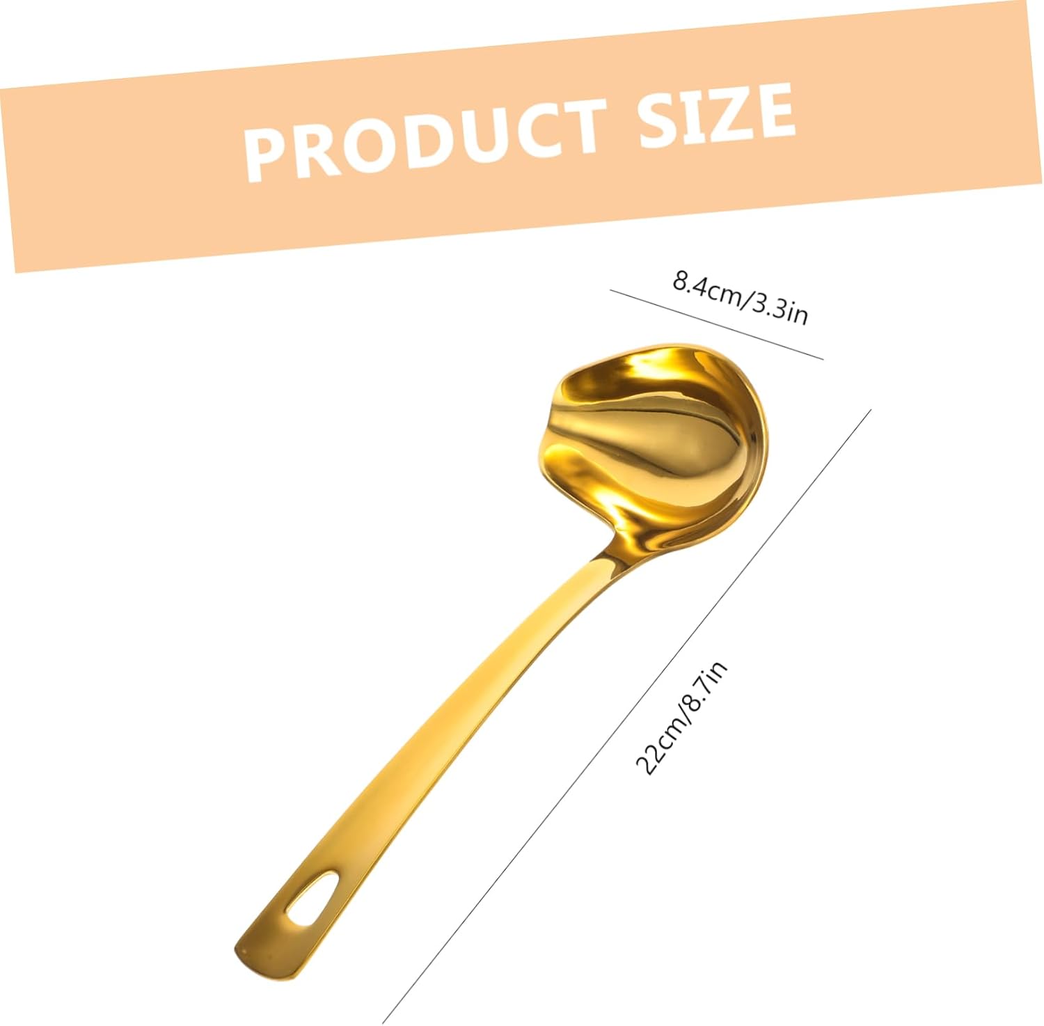 Stainless Gravy Ladle with Pouring Spout and Long Handle
