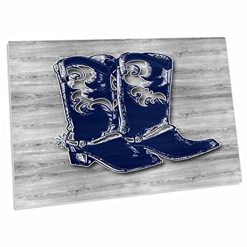 3dRose Desk Pad con botas vaqueras azul y gris 58x41 cm