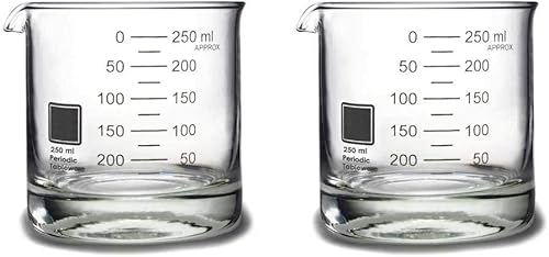 Periodic Tableware Vasos de vaso de precipitados de laboratorio (juego de 2)