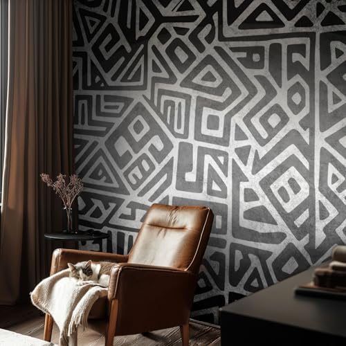 Papier Peint Salon et Chambre Labyrinthe Géométrique Grand Format - 3