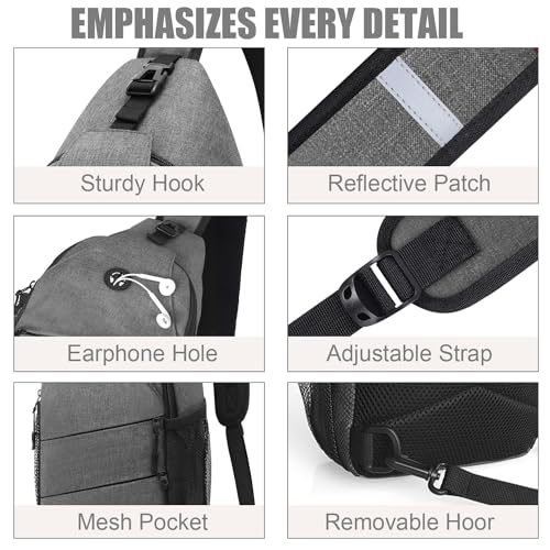 Image of Crossbody Bags for Women Men Trendy Sling Bag Bakpack Casual Chest Bag with Convertible Shoulder Strap steel Stainless Steel Paint