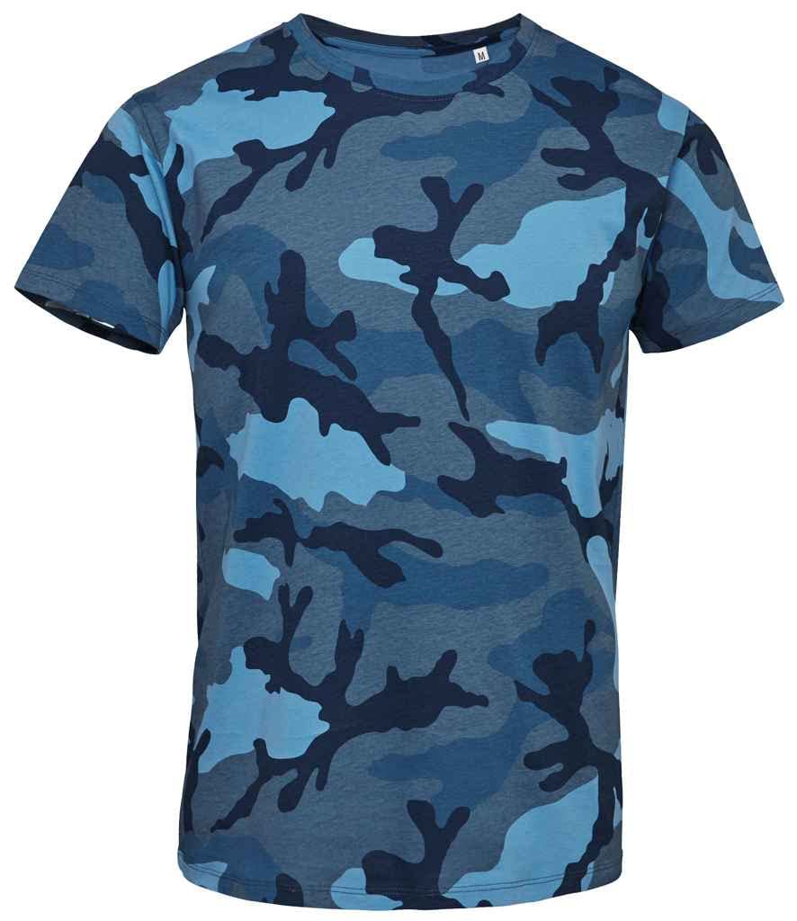 COOZO Mens Camo T-Shirt - Blue Camo - M