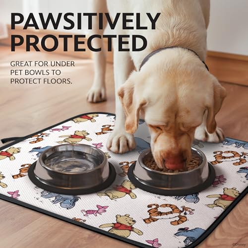 Image of Disney Winnie the Pooh Dish Drying Mat for Kitchen Counter, 2-Pack, 16 inchx18 inch