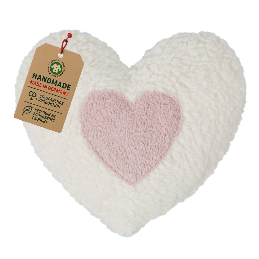 Efie Dinkel-Bio-Wärmekissen Herz rosa – Bio Wärmekissen mit Dinkelkorn-Füllung, kontrolliert biologischer Anbau (kbA), GOTS-zertifiziert, 100 % Made in Germany, für Babys & Erwachsene