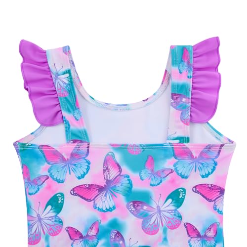 Image of Vieille Toddler Little Girls One Piece Swimsuits Ruffles Bathing Suits Mermaid Dinosaur Swimwear 2-7T