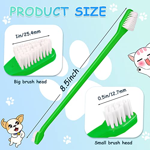 Image of Honeydak Dog Toothbrush Bulk Dual Headed Dental Brushes Dogs Tooth Brushing Kit Long Handle Pet Tooth Brush for Puppy Large Small Cats and Most Pets Teeth Cleaning Dental Supplies(70 Pcs,Green)