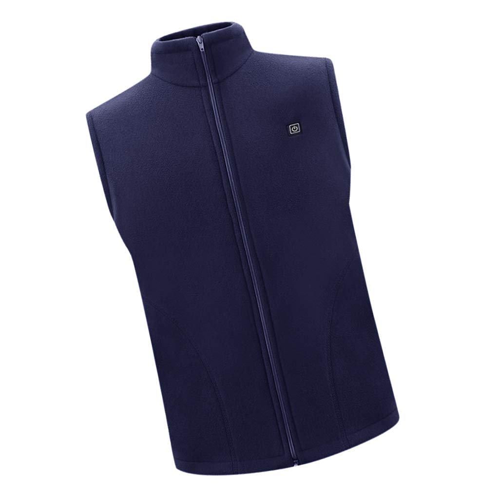VISTORA USB Heated Vest Fleece Lightweight Charging Heating Vest Dark Blue M|Mens Clothing|Coats & Jackets-picture-25