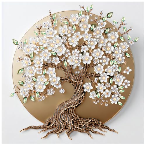 Sanjee Diamond Painting Kits Tree 5D Special Shape Diamond Art Kits for Adults Crystal Rhinestones Art Craft for Beginners DIY Home Wall Decor Gift 12 × 12 Inches