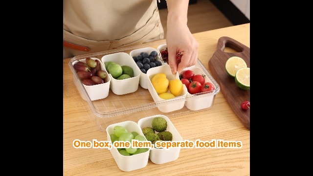 8 Compartment Snack Box With Lid - Divided Serving Tray, Portable For Travel, Picnic, Fridge - View #14