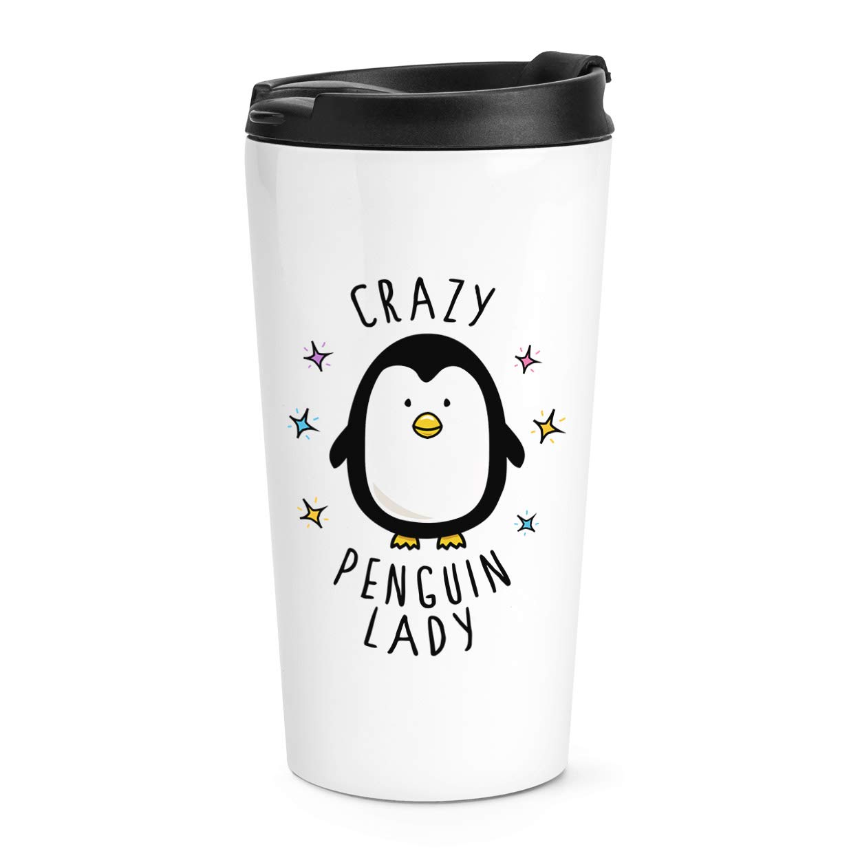 Crazy Penguin Lady Travel Mug Cup