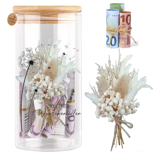 Geldgeschenk Wunscherfüller Geldgeschenk Hochzeit Geburtstag Geldgeschenke Verpackung Klein Wunscherfüller Geschenk zur Geldgeschenk mit Trockenblumen