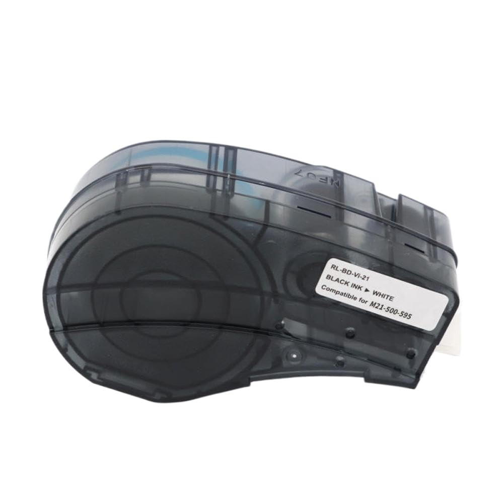 Taśma do etykiet, kompatybilna z BMP21 M21 500, 595, laboratoryjna, ręczna drukarka etykiet, od 1 szt. do 10 szt. M21-500-595 WT biała (M21-500-595-WT 5 szt.)
