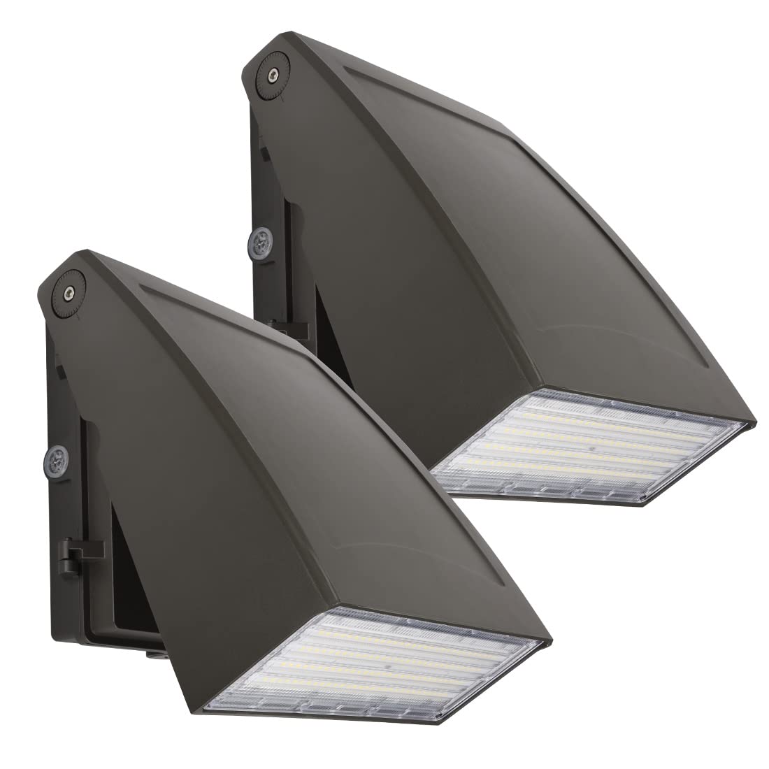 DAKASON (2 Pack) 100W LED Wall Pack, Dusk-to-Dawn Photocell, Adjustable Head, Full Cut-Off Security Light, 5000K 12000lm Replaces 300-450W HPS/HID IP65 Waterproof Outdoor Lighting Fixture, ETL Listed