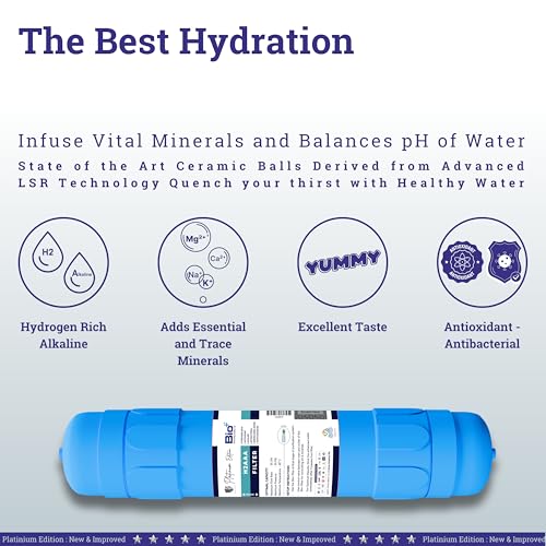 Image of 11 inch Alkaline and Mineral Water Filter Cartridge for Ro Water Purifier with antioxidant