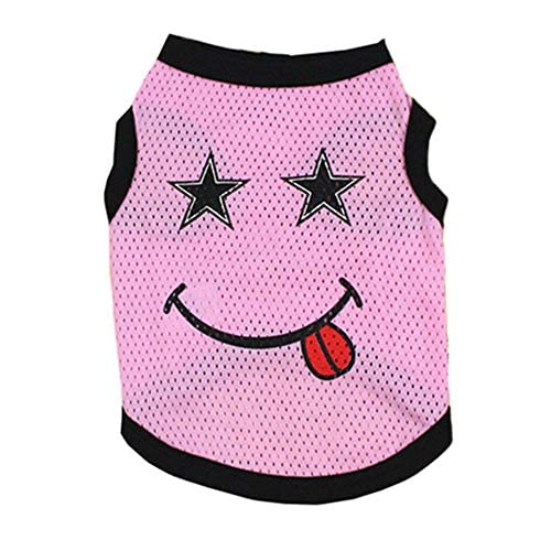 Alroman Dogs Mesh Shirts Pink Hollow Out Vest Clothing for Dogs Cats L Dog Vacation Shirt Female Dog Clothing Puppy Summer Clothes Girl Polyester Shirt Dog Cat Pet Small Clothes Vest T-Shirt Apparel