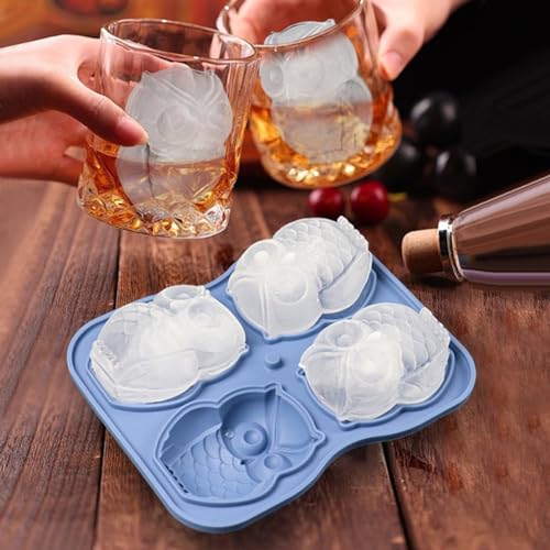 Molde para cubos de hielo 3D de silicona rosa miniatura 6