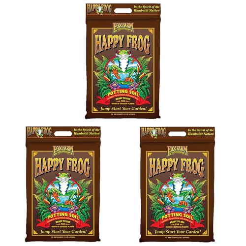 Fox Farm FX14054 Happy Frog Potting Soil, 12 Quart (3-(Pack))