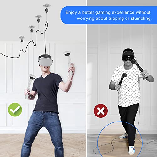 Gestion des câbles VR pour casque avec poulie plafond fixe et rotation rétractable - 5